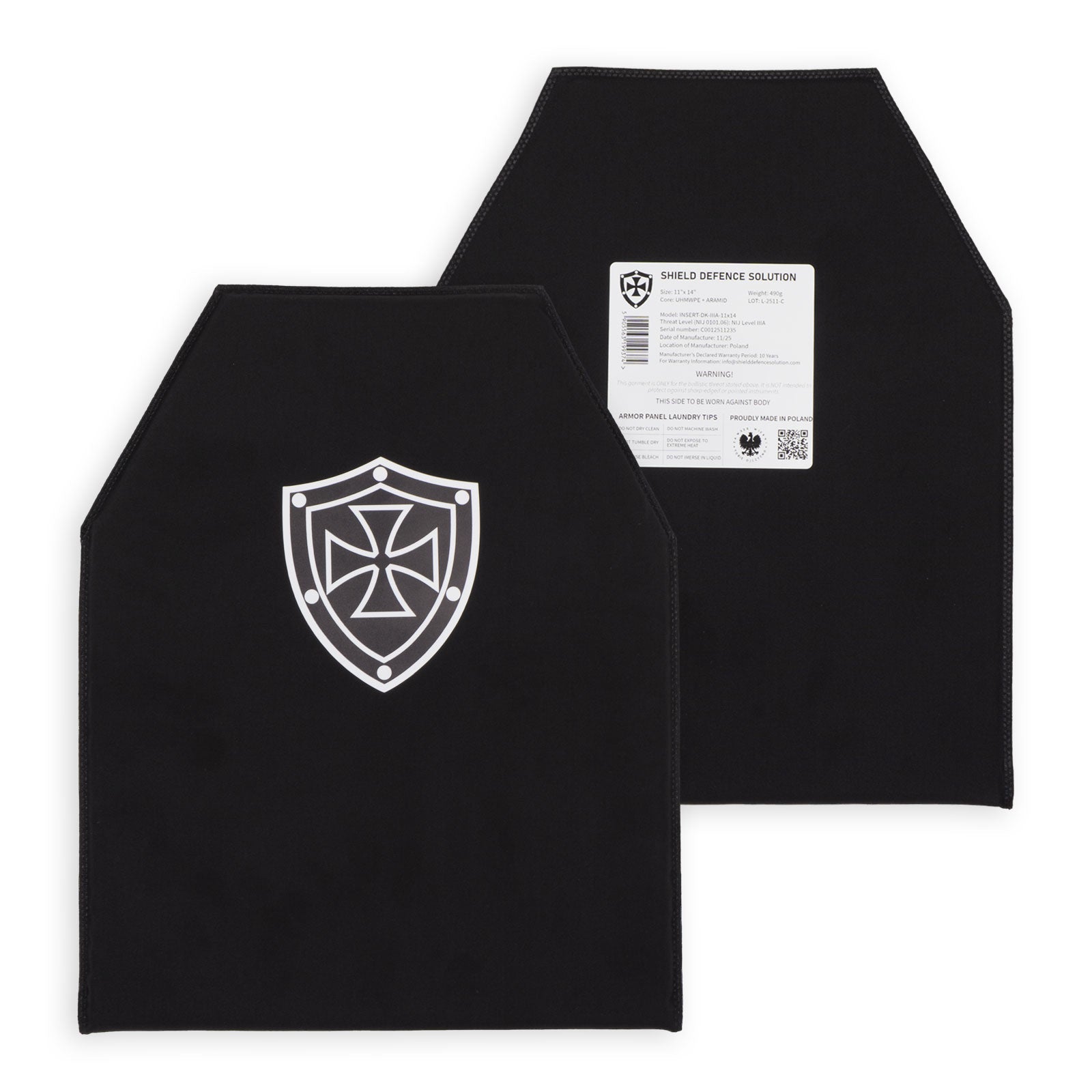 11"x14" Soft Armor Insert Panels | Front & Back Protection - Shield Defence Solution